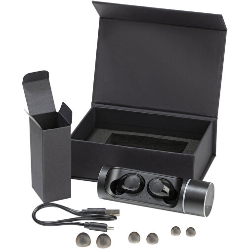 SCX.design E17 True Wireless Ohrhörer Mit Leuchtlogo , schwarz, ABS Kunststoff, Aluminium, 9,20cm (Länge), Bild 2
