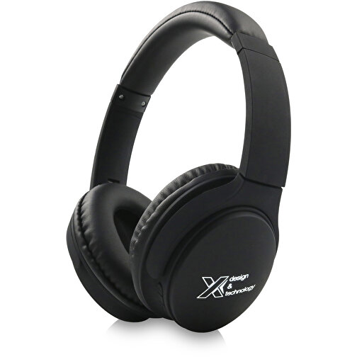SCX.design E20 Bluetooth 5.0 Kopfhörer Mit Leuchtlogo , schwarz / weiß, ABS Kunststoff, 20,00cm x 4,00cm x 17,50cm (Länge x Höhe x Breite), Bild 1