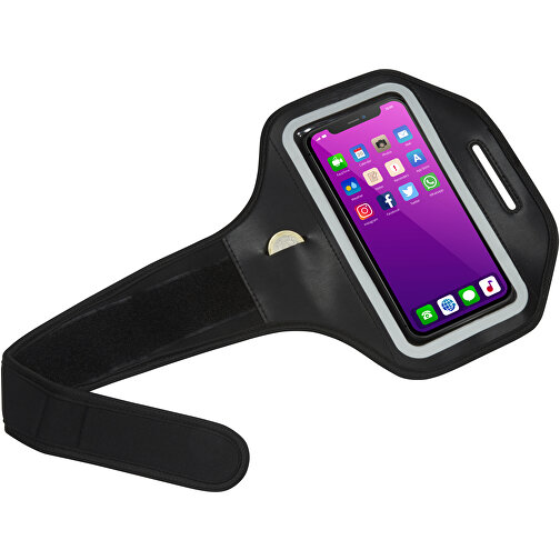 Haile Reflektierendes Smartphone Armband Mit Transparenter Abdeckung , schwarz, Neopren, PVC, 49,50cm x 20,00cm x 0,50cm (Länge x Höhe x Breite), Bild 5