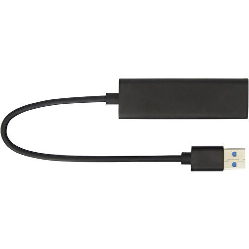 ADAPT USB 3.0-Hub Aus Aluminium , schwarz, Aluminium, ABS Kunststoff, 7,10cm x 1,80cm x 2,30cm (Länge x Höhe x Breite), Bild 6