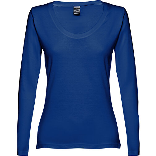 THC BUCHAREST WOMEN. Langärmeliges Tailliertes T-Shirt Für Frauen Aus Baumwolle , königsblau, 100% Baumwolle, M, 63,00cm x 44,00cm (Länge x Breite), Bild 1