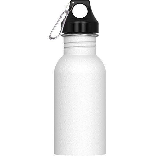 Wasserflasche Lennox 500ml , weiß, Edelstahl & PP, 17,40cm (Höhe), Bild 1