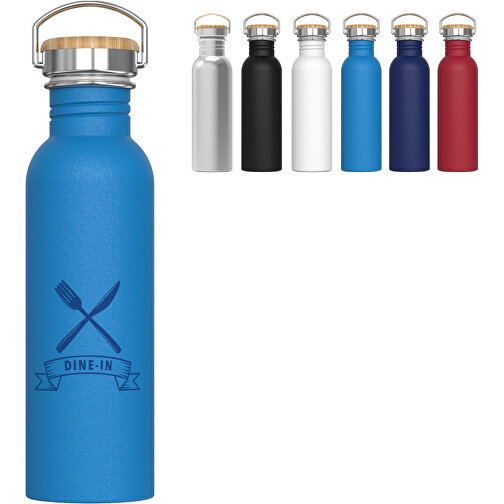 Wasserflasche Ashton 750ml , hellblau, Stainless steel, bamboo & PP, 24,40cm (Höhe), Bild 2