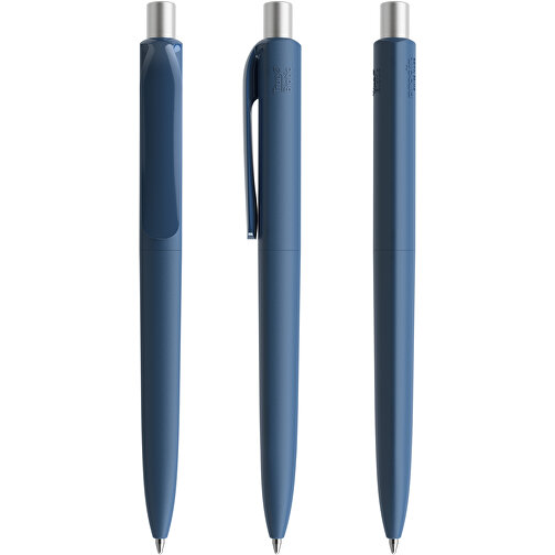 Prodir DS8 PBB True Biotic Push Kugelschreiber , Prodir, Blue sea-Silber satiniert, Bio-Polymere PHA/Metall, 14,10cm x 1,50cm (Länge x Breite), Bild 4