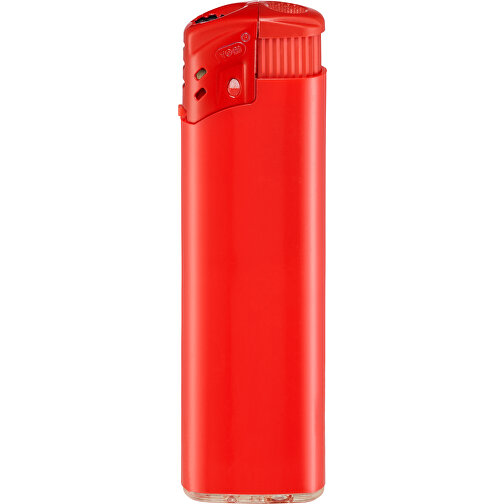 TOM® EB-54 Turbo 02 Elektronik-Feuerzeug , Tom, rot, AS/ABS, 2,60cm x 8,20cm x 1,30cm (Länge x Höhe x Breite), Bild 1