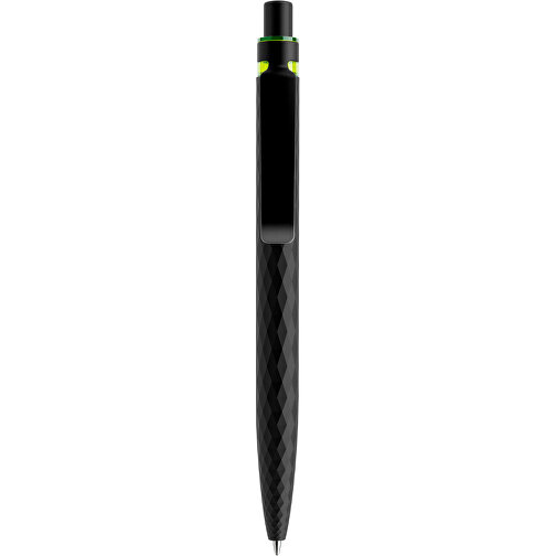 Prodir QS01 PQS Push Kugelschreiber , Prodir, kohlschwarz/schwarz satiniert/gelbgrün, Kunststoff/Metall/Mineralien, 14,10cm x 1,60cm (Länge x Breite), Bild 1