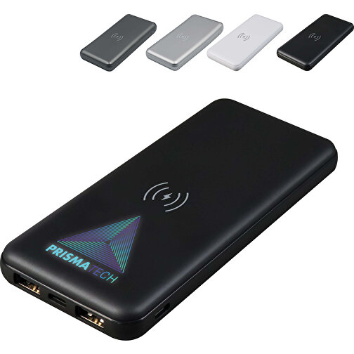 Powerbank „Elite“ Inkl. Wireless-Charger, 5W, 8.000mAh , weiß, ABS, 13,90cm x 1,70cm x 6,80cm (Länge x Höhe x Breite), Bild 2