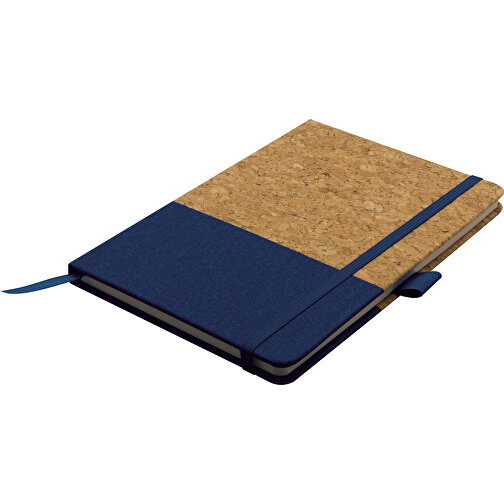 Notizbuch DIN A5 Aus Kork , dunkelblau, Cork, vegan leather & recycled paper, 14,00cm x 21,00cm x 1,40cm (Länge x Höhe x Breite), Bild 1