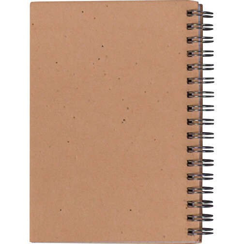 Spiral-Notizbuch Aus Saatgutpapier , hellbraun, Biopapier, 11,00cm x 14,80cm x 1,70cm (Länge x Höhe x Breite), Bild 2