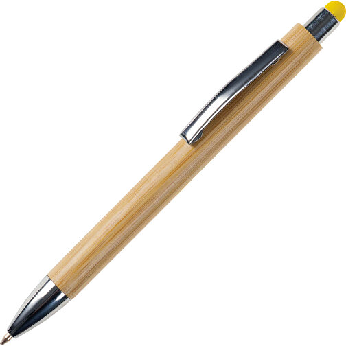Bambus Kugelschreiber New York Mit Touchpen , gelb, Bambus, 14,20cm (Länge), Bild 2