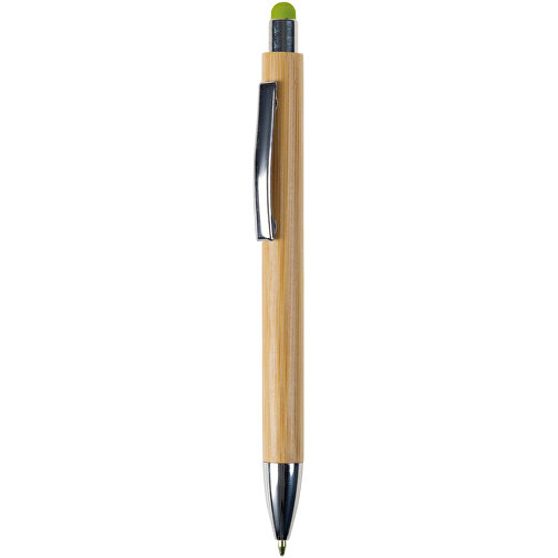 Bambus Kugelschreiber New York Mit Touchpen , grün, Bambus, 14,20cm (Länge), Bild 1