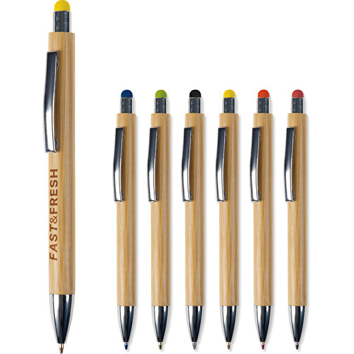Bambus Kugelschreiber New York Mit Touchpen , orange, Bambus, 14,20cm (Länge), Bild 4
