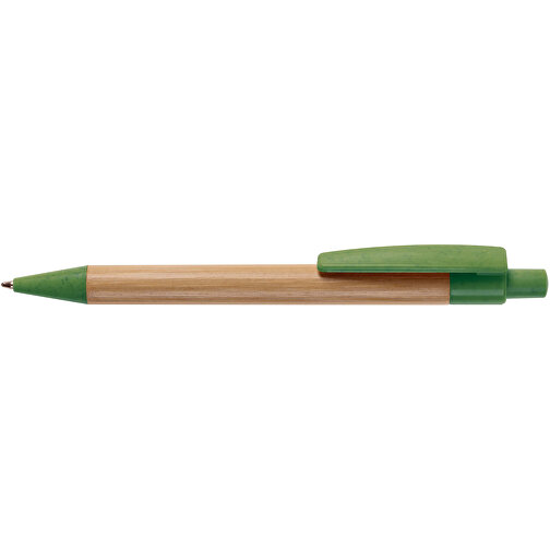 Kugelschreiber Bambus Mit Weizenstroh Elementen , grün, Bamboo & Wheatstraw, 14,00cm (Länge), Bild 3