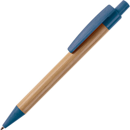 Kugelschreiber Bambus Mit Weizenstroh Elementen , blau, Bamboo & Wheatstraw, 14,00cm (Länge), Bild 2