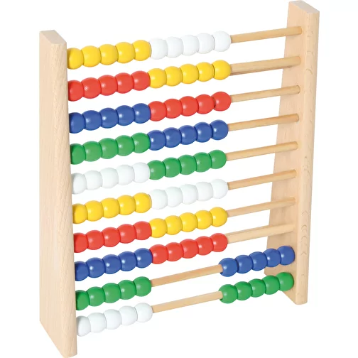 Cadre de comptage avec 100 boules en bois colorées, Image 1