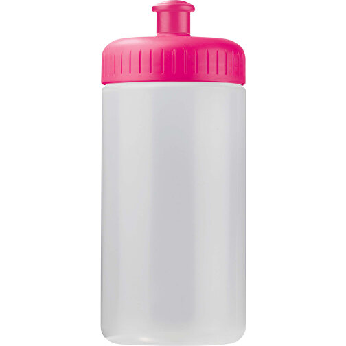 Sportflasche Classic 500ml , weiss / rosé, LDPE & PP, 17,80cm (Höhe), Bild 1