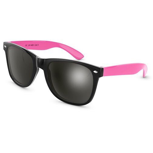 SunShine Glänzend - UV 400 , Promo Effects, schwarz/pink, Rahmen aus Polycarbonat und Glass aus AC, 14,50cm x 4,80cm x 15,00cm (Länge x Höhe x Breite), Bild 1