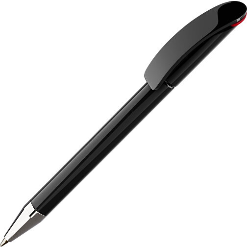 Prodir DS3 TPC Twist Kugelschreiber , Prodir, schwarz/rot, Kunststoff/Metall, 13,80cm x 1,50cm (Länge x Breite), Bild 1