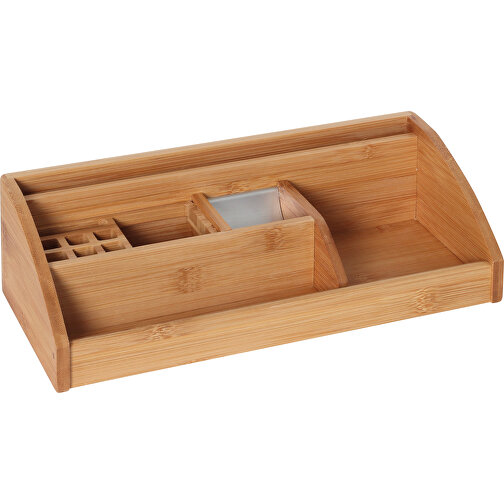 Schreibtischständer L, Bambus/Alu , , 28,50cm x 8,00cm x 12,50cm (Länge x Höhe x Breite), Bild 1