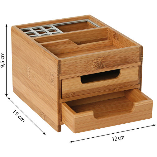Schreibtischbox M Bambus/Alu , , 15,00cm x 9,50cm x 12,00cm (Länge x Höhe x Breite), Bild 3