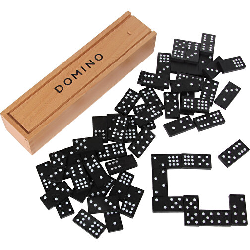 Domino dans une boîte en bois, 55 pièces, Image 1