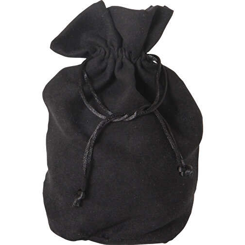 Velour taske med bund stor sort, Billede 1