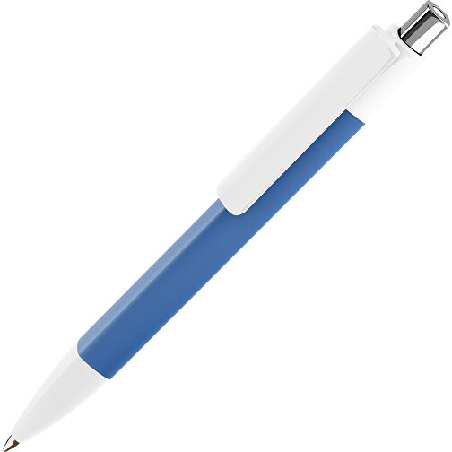 Prodir DS4 PMM Push Kugelschreiber , Prodir, weiß/true blue/silber poliert, Kunststoff, 14,10cm x 1,40cm (Länge x Breite), Bild 1