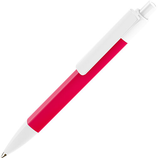 Prodir DS4 PMM Push Kugelschreiber , Prodir, weiss/rot, Kunststoff, 14,10cm x 1,40cm (Länge x Breite), Bild 1