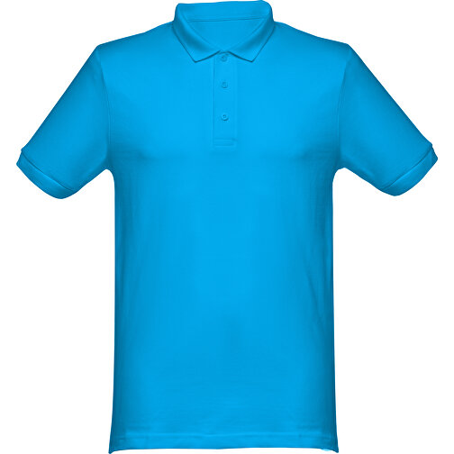 THC MONACO. Herren Poloshirt , wasserblau, 100% Baumwolle, XL, 75,50cm x 58,00cm (Länge x Breite), Bild 1