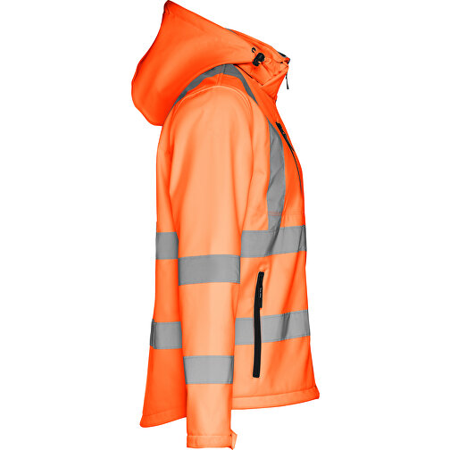 THC ZAGREB WORK. Softshell-Jacke Mit Hoher Sichtbarkeit (Unisex) , hexachrome orange, Polyester, S, 72,00cm x 54,00cm (Länge x Breite), Bild 3