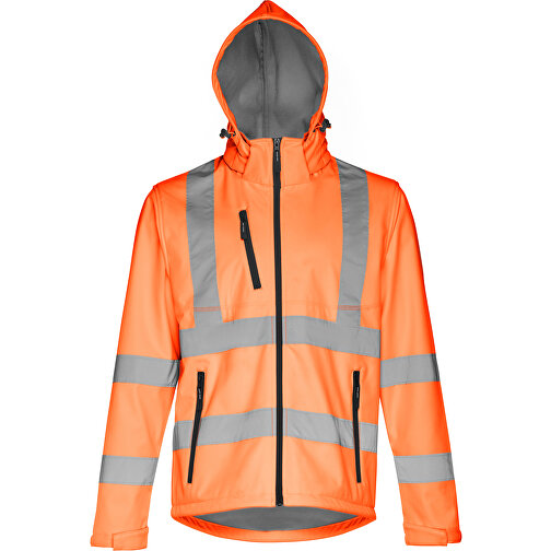THC ZAGREB WORK. Softshell-Jacke Mit Hoher Sichtbarkeit (Unisex) , hexachrome orange, Polyester, M, 74,00cm x 57,00cm (Länge x Breite), Bild 4