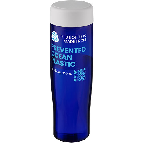 H2O Active® Eco Tempo 700 Ml Wasserflasche Mit Drehdeckel , weiß / blau, PCR Kunststoff, PP Kunststoff, 22,20cm (Höhe), Bild 2