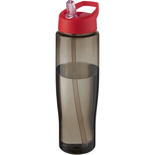 H2O Active® Eco Tempo 700 Ml Sportflasche Mit Ausgussdeckel , rot / kohle, PCR Kunststoff, PP Kunststoff, 23,40cm (Höhe), Bild 1