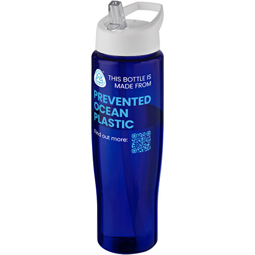 H2O Active® Eco Tempo 700 Ml Sportflasche Mit Ausgussdeckel , weiss / blau, PCR Kunststoff, PP Kunststoff, 23,40cm (Höhe), Bild 2