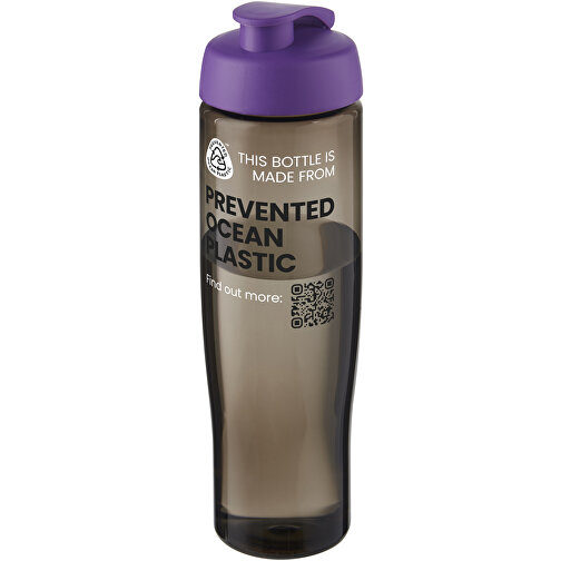 H2O Active® Eco Tempo 700 Ml Sportflasche Mit Klappdeckel , lila / kohle, PCR Kunststoff, PP Kunststoff, 23,70cm (Höhe), Bild 2