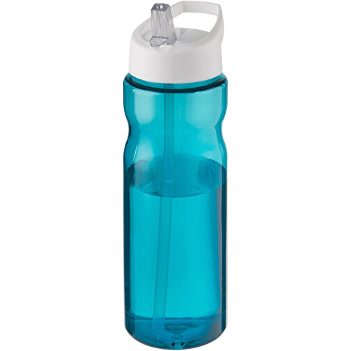 H2O Active® Base 650 Ml Sportflasche Mit Ausgussdeckel , aquablau / weiß, PET Kunststoff, 72% PP Kunststoff, 17% SAN Kunststoff, 11% PE Kunststoff, 21,80cm (Höhe), Bild 1