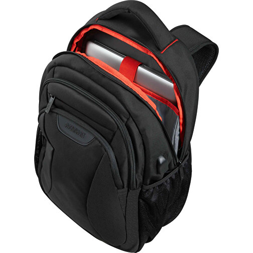 American Tourister - AT Work - Laptop Backpack 15.6' ECO USB , bass black, 100% rPET Polyester, 45,00cm x 21,50cm x 33,00cm (Länge x Höhe x Breite), Bild 4