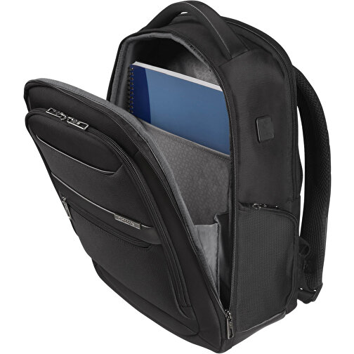 Samsonite - Vectura Evo - Laptop Backpack 15,6' , Samsonite, black, 95% POLYESTER + 5% PU, 30,00cm x 12,00cm x 41,00cm (Länge x Höhe x Breite), Bild 4