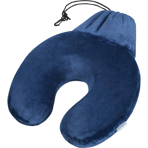 Samsonite - Memory Foam Pillow With Pouch / Nackenkissen Mit Schutzhülle , Samsonite, midnight blue, Ext. 100% Polyester - Int. 100% Polyurethan, 32,00cm x 9,00cm x 31,00cm (Länge x Höhe x Breite), Bild 1