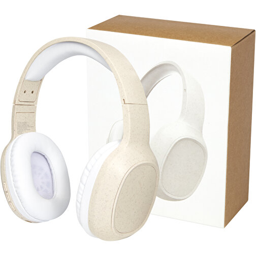 Riff Weizenstroh-Bluetooth®-Kopfhörer Mit Mikrofon , beige, 85% ABS Kunststoff, 15% Weizenstroh, 18,50cm x 7,50cm x 17,50cm (Länge x Höhe x Breite), Bild 6