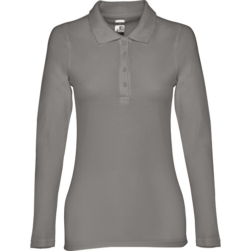 THC BERN WOMEN. Damen Langarm-Poloshirt , grau, 100% Baumwolle, XXL, 70,00cm x 52,00cm (Länge x Breite), Bild 1