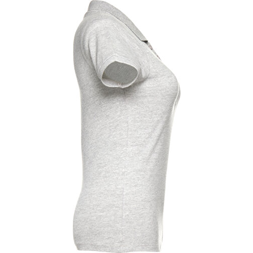 THC EVE. Damen Poloshirt , weiß melliert, 100% Baumwolle, L, 64,00cm x 46,00cm (Länge x Breite), Bild 3