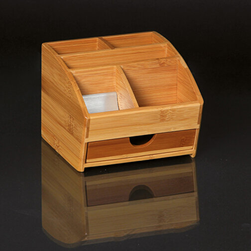 Soporte de escritorio de bambú redondeado, Imagen 2