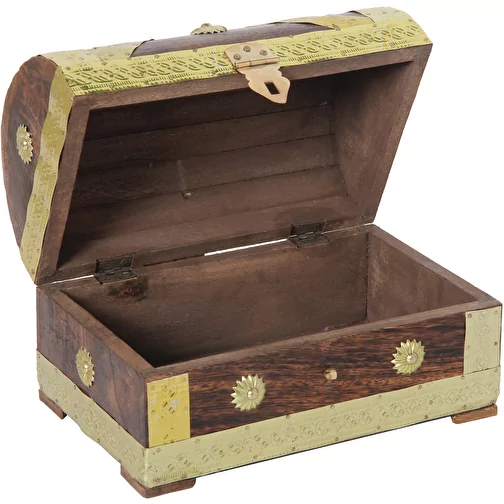 Coffre au trésor pirate doré 23 cm, Image 2