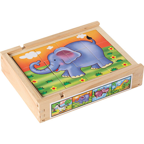 Magnetpuzzle-Set (4) Wildtiere In Holzbox , , 21,00cm x 4,50cm x 16,00cm (Länge x Höhe x Breite), Bild 1