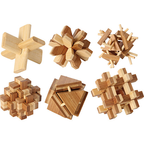 Bambus-Puzzle-Set (6) , , 30,50cm x 8,00cm x 22,40cm (Länge x Höhe x Breite), Bild 1