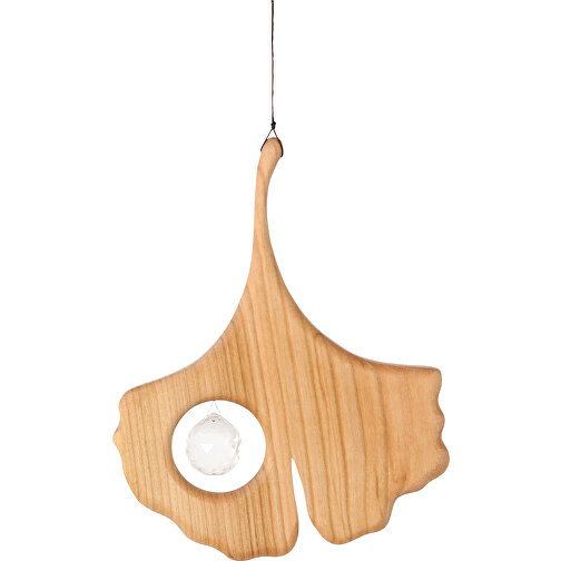 Pendentif en bois Ginkgo avec cristal, Image 1