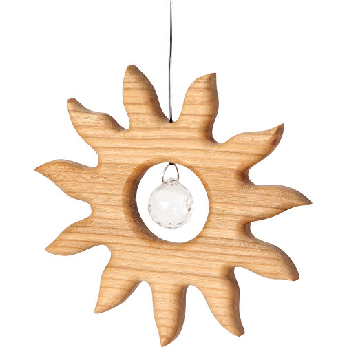 Pendentif en bois soleil avec cristal, Image 1