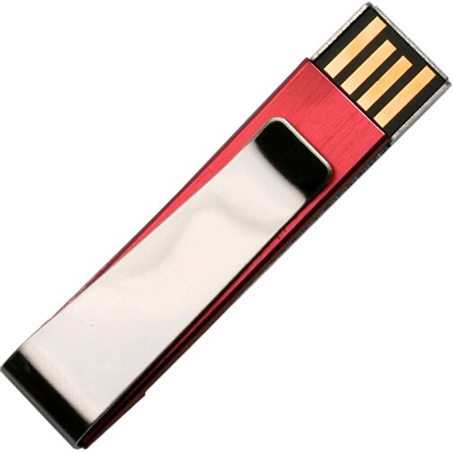 USB-Stick PAPER CLIP 64GB , Promo Effects MB , rot MB , 65 GB , Aluminium MB , 3 - 10 MB/s MB , 5,50cm x 1,25cm (Länge x Breite), Bild 1