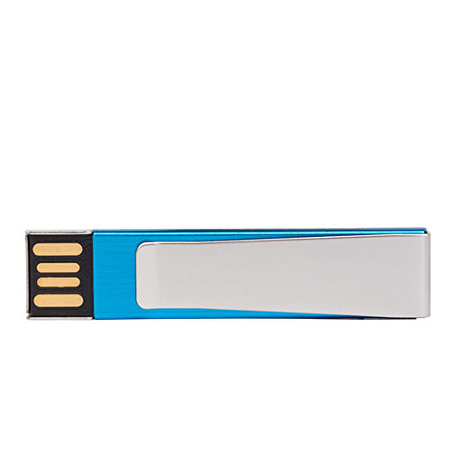 USB-Stick PAPER CLIP 64GB , Promo Effects MB , blau MB , 65 GB , Aluminium MB , 3 - 10 MB/s MB , 5,50cm x 1,25cm (Länge x Breite), Bild 2